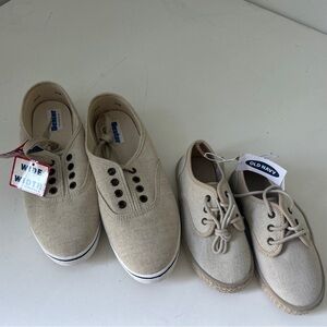 NEW 2 pairs Mom & Kid Matching Shoes Women 8.5 wide & kid 10